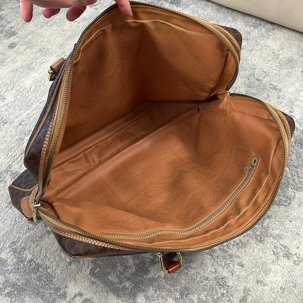 Celine Brown Macadam Briefcase Business Laptop Bag Top Handle - Picture 17 of 17
